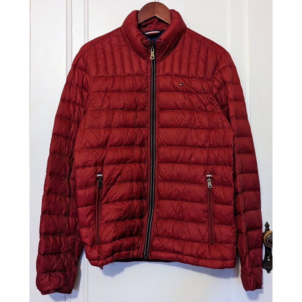 Tommy Hilfiger Men's Lightweight Packable Puffer Jacket Classic Red Small READ - Picture 1 of 6